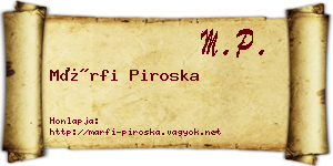 Márfi Piroska névjegykártya